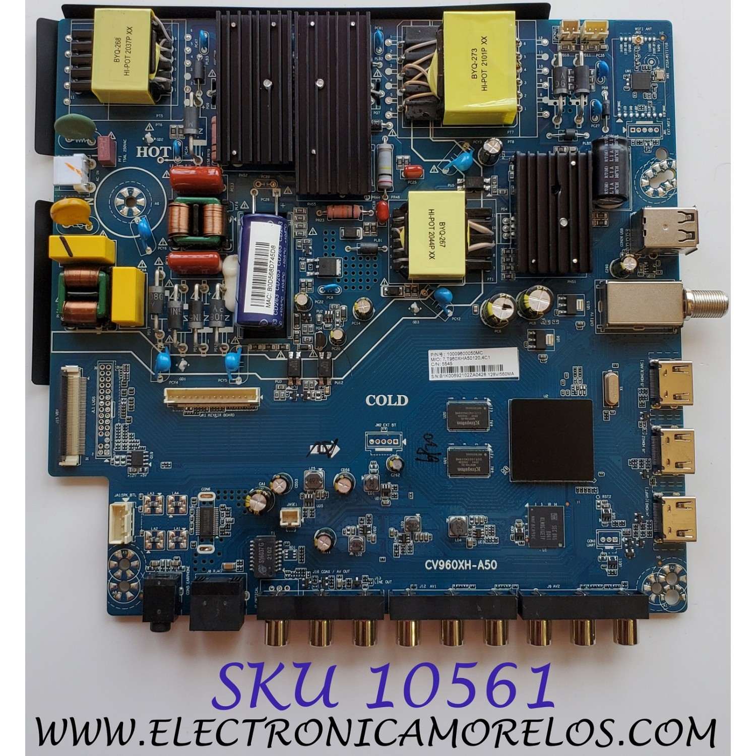 MAIN FUENTE PARA TV ((NUEVA)) CV960XH-A50 / 10009600050MV/ 10009600050NP / 100096000015 / 7.T960XHA50120.4C1 / 7.T960XHA50120.4C7 / 5666 / PANEL CC500PV7D / MODELO ATV5017ILED / SI49US / atv-43uhd / Ptv58174killed / REVISA NUESTRA DESCRIPCIÓN